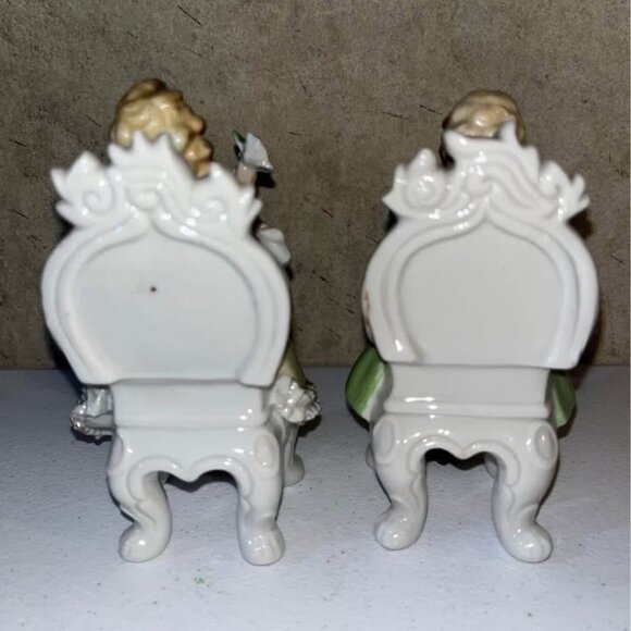 Vintage bone China lace Elizabethan couple - Picture 2 of 2
